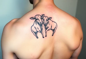 2 mini cows twisted together showing eternity love tattoo idea