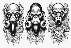 see no, hear no, speak no evil tattoo idea