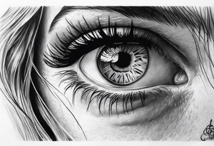 dead girl with eye reflection tattoo idea