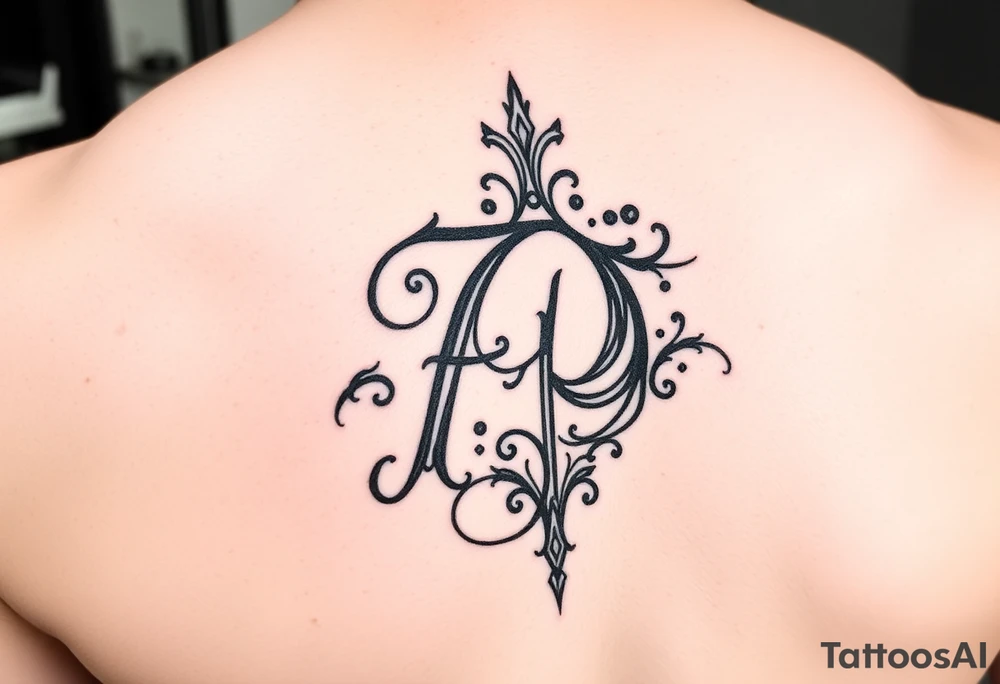 Decorative letter P tattoo idea