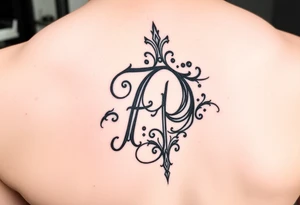 Decorative letter P tattoo idea