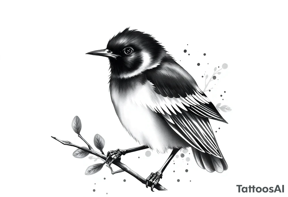 Male European Blackbird tattoo idea tattoo idea