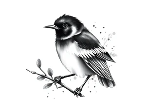 Male European Blackbird tattoo idea tattoo idea