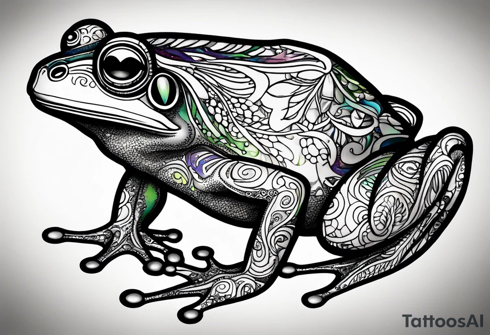 a psychedelic frog tattoo idea