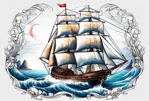 Sail boat tattoo idea