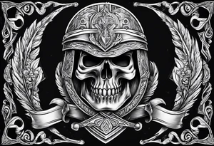 Valhalla sword shield axe tattoo idea