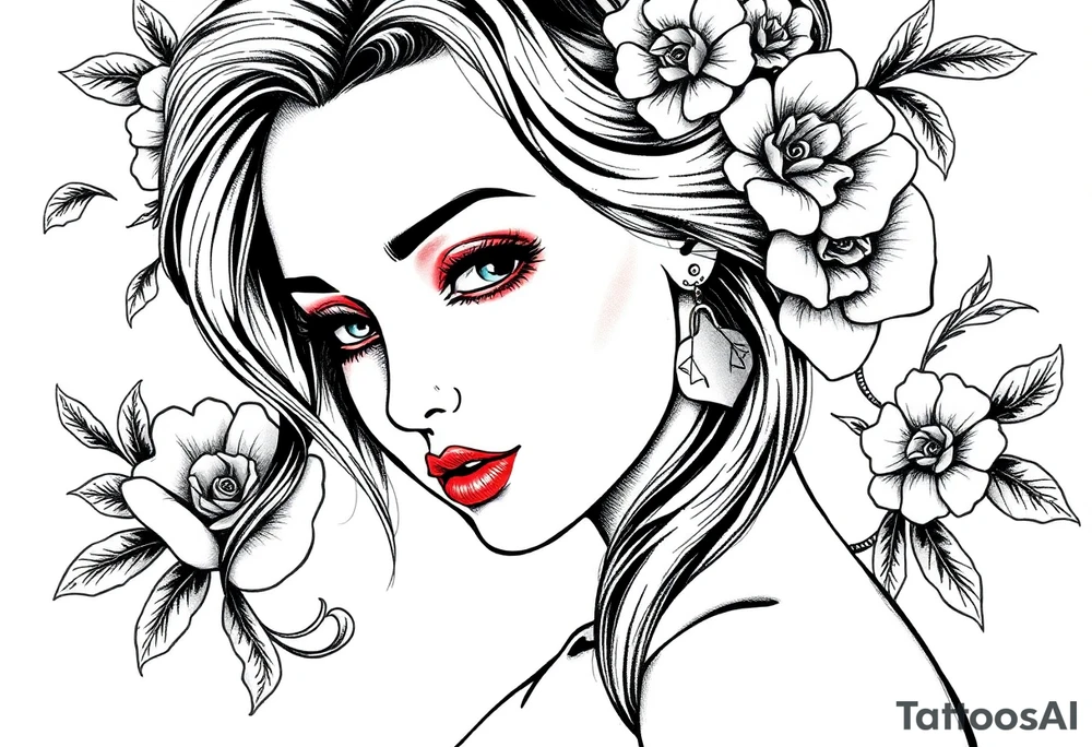 psychotic hot girl tattoo idea