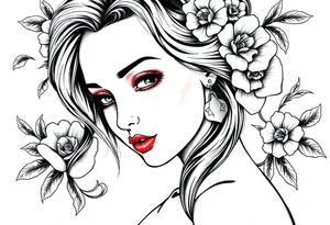 psychotic hot girl tattoo idea