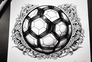 Soccer ball with the world is yours hovering tattoo idea