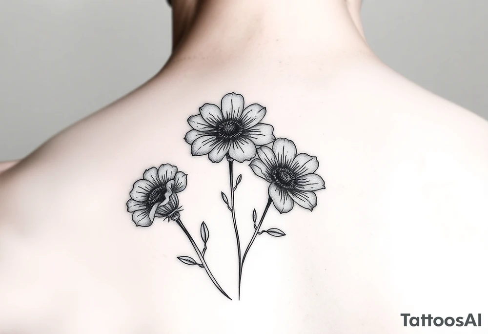 3 birthflowers tattoo idea