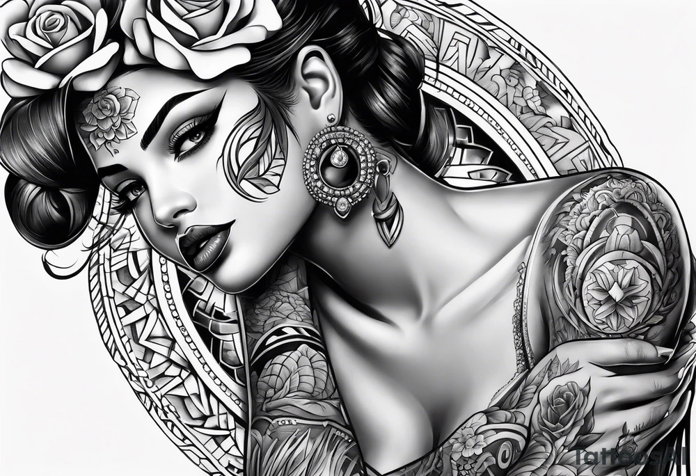 chicano style arm tattoo tattoo idea