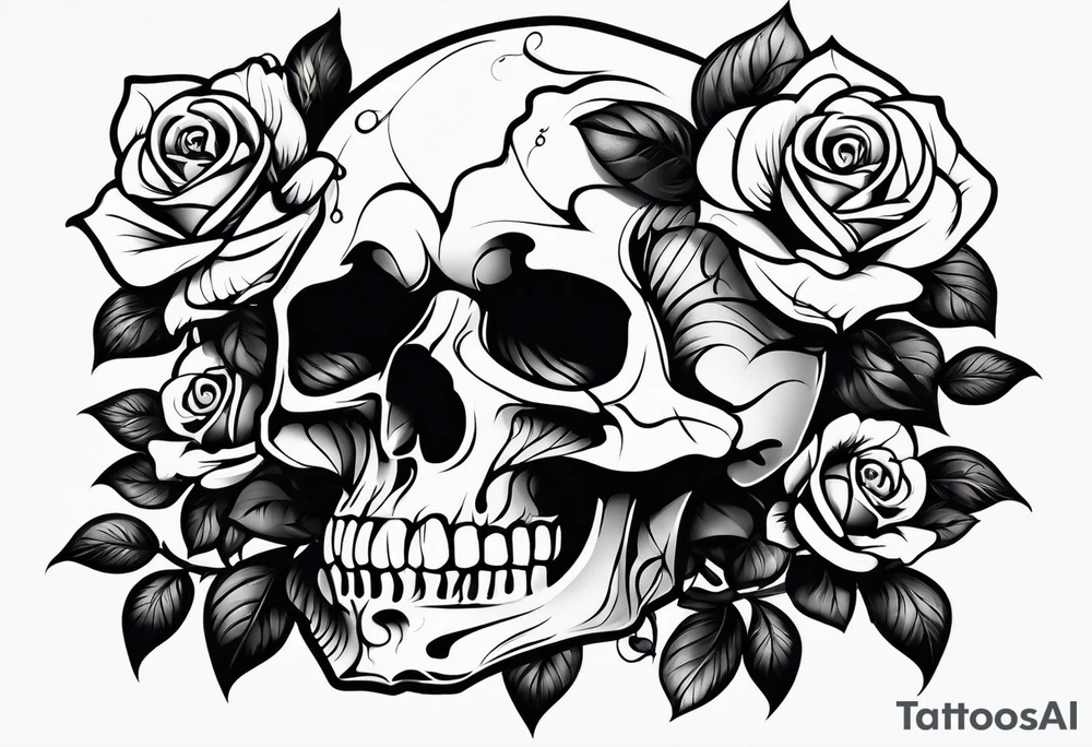 Skull Rose tattoo idea