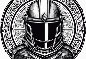 medieval knight helmet 
woodcut stamp style tattoo idea