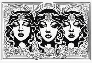 hear no evil, see no evil, speak no evil medusa tattoo idea