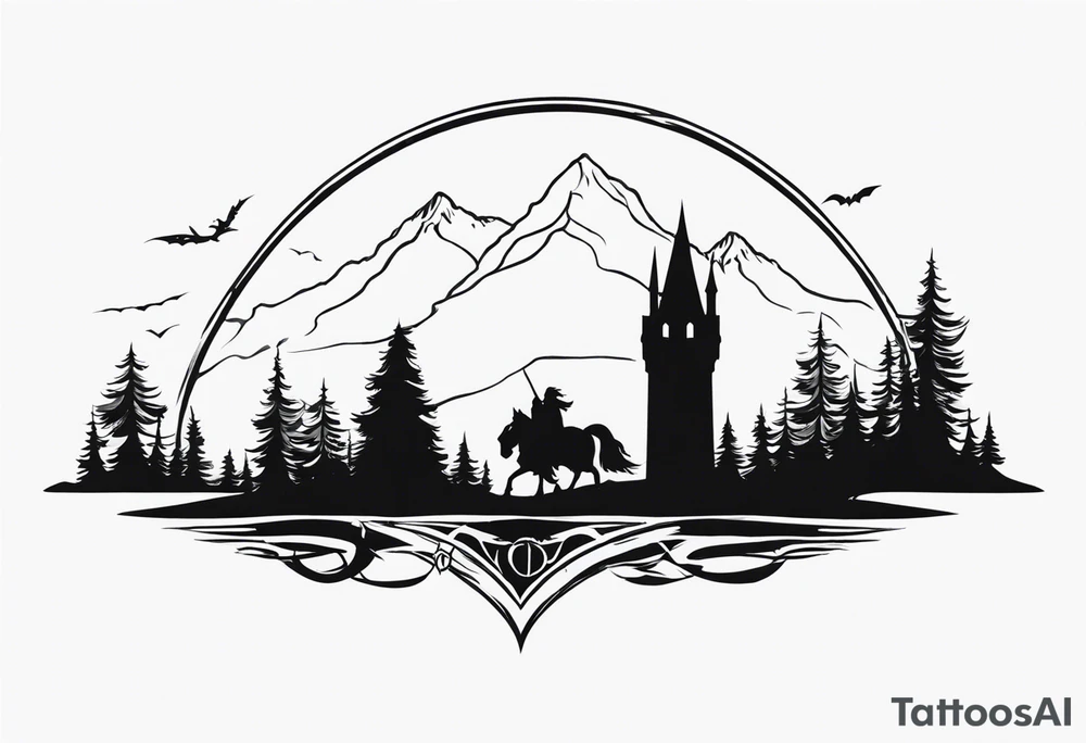 Lord of the rings and Harry Potter movie mashup. Small and very simple. tattoo idea