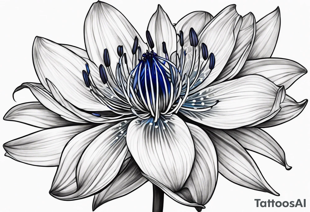 Blue spider lily tattoo idea