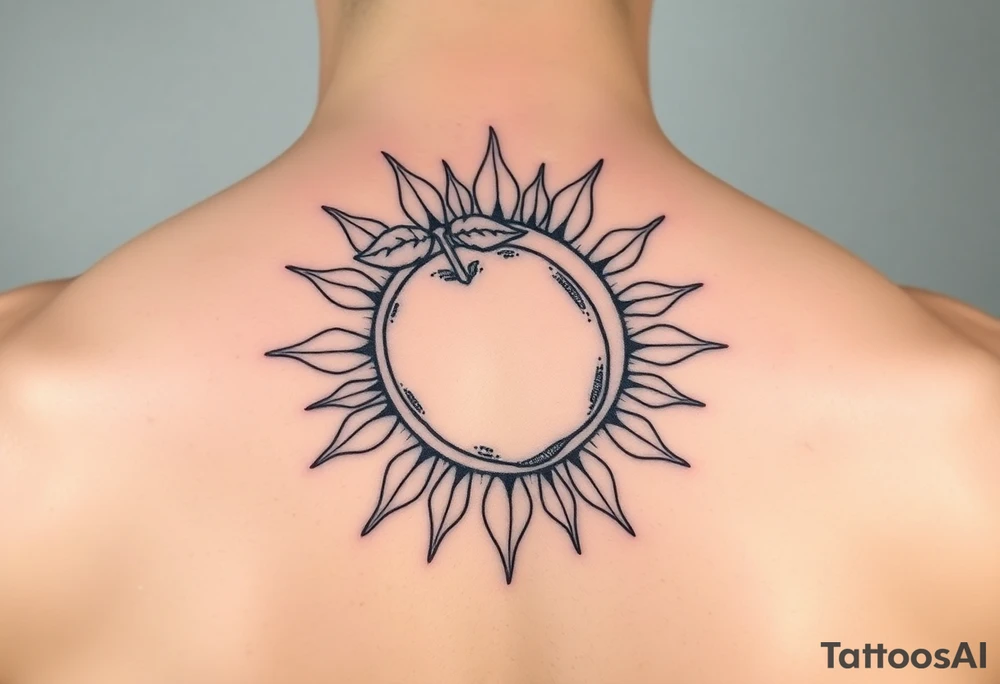 lemon incorporated in a sun tattoo idea
