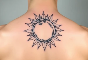 lemon incorporated in a sun tattoo idea