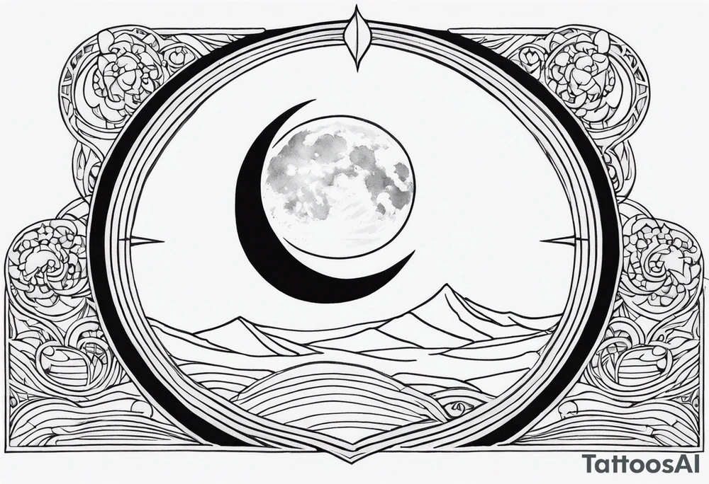 sacred moon tattoo idea