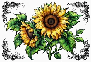 Sunflower corner tattoo idea