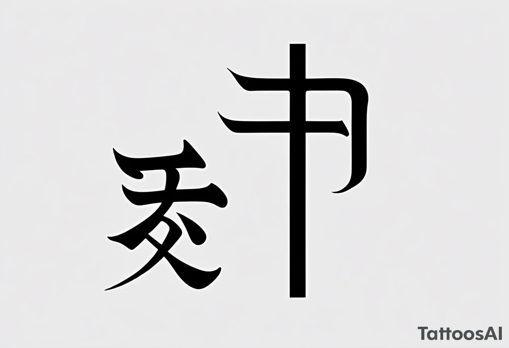 A minimal-styled tattoo design that represents the key concept of living a life is 'happiness' in Chinese characters. tattoo idea