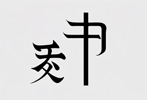 A minimal-styled tattoo design that represents the key concept of living a life is 'happiness' in Chinese characters. tattoo idea