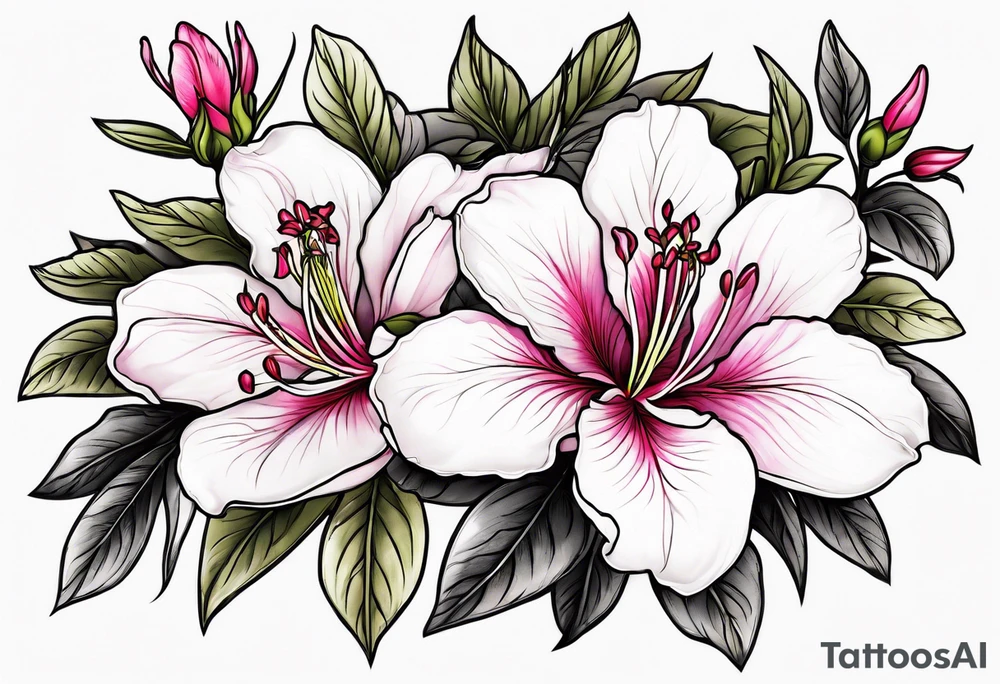 azalea with branch tattoo idea