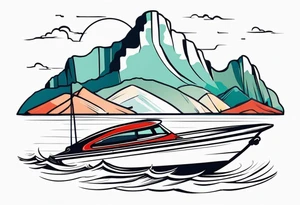 Speed Boat to island of capri tattoo idea