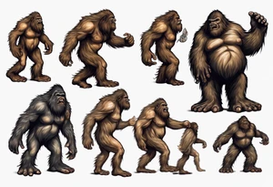 Big foot having an outer body experience tattoo idea