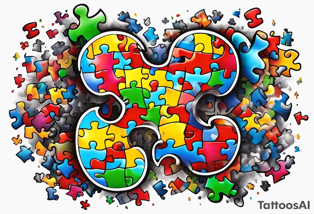 Autism puzzle tattoo idea