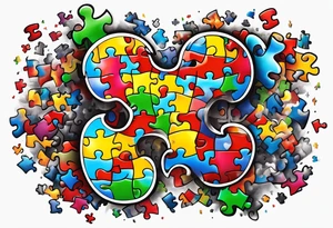 Autism puzzle tattoo idea