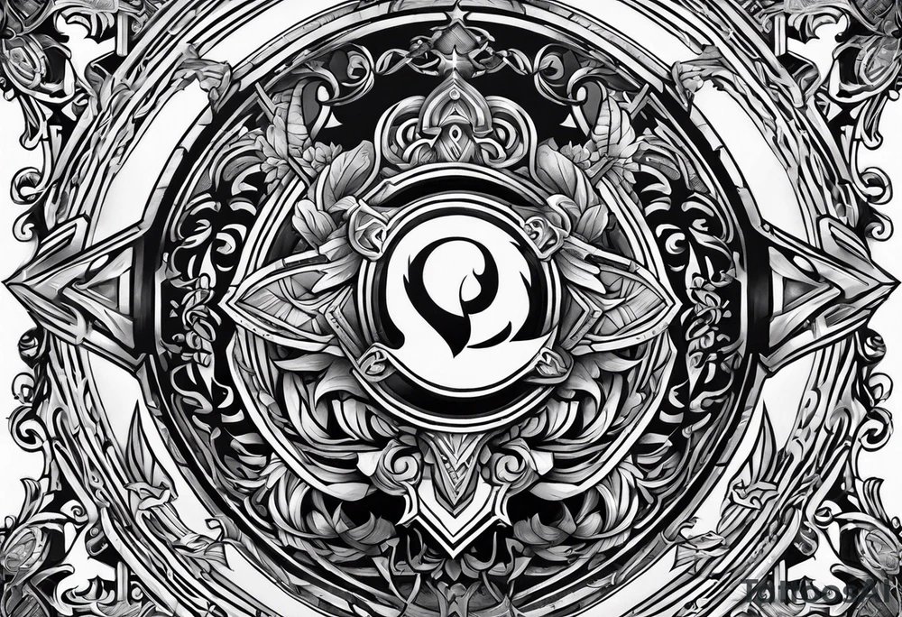 Valhalla stairs sword shield tattoo idea
