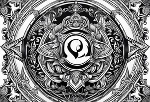 Valhalla stairs sword shield tattoo idea
