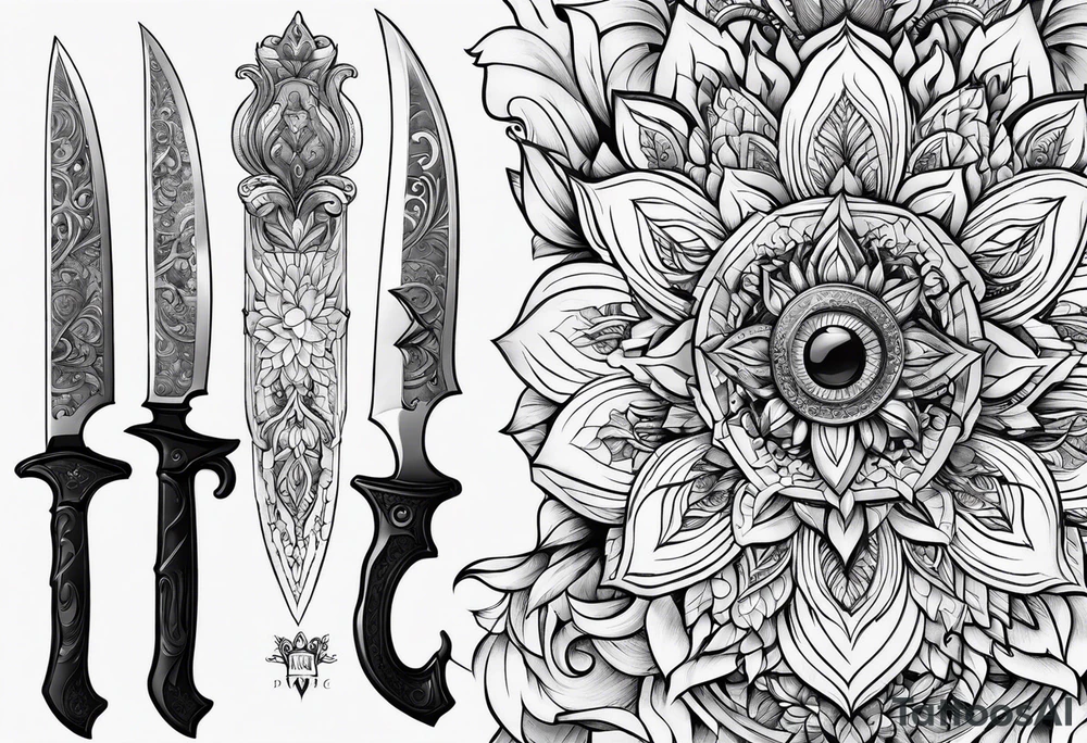 Knife, minimalistic tattoo idea