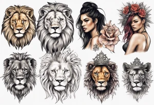 Half lion Half woman tattoo idea