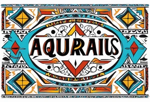 Arm band Comanche native symbols with Aquarius theme tattoo idea