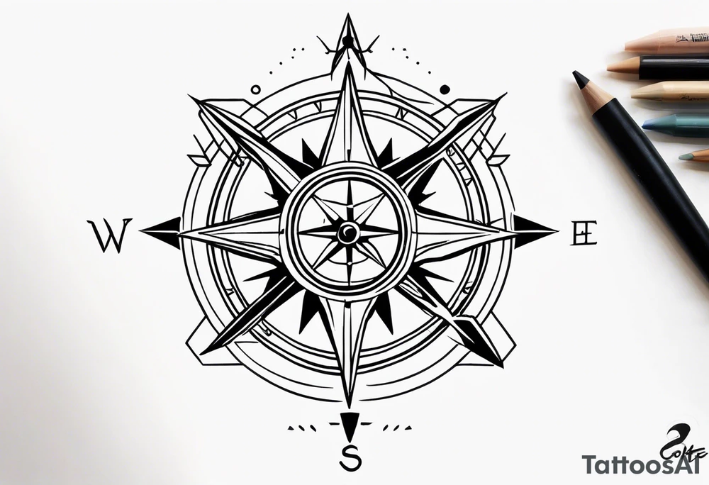 Arrow Crab Compass tattoo idea