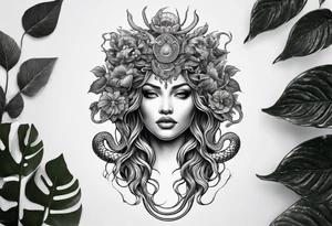 Medusa with Dionaea muscipula instead of snakes tattoo idea