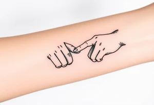 Two hands reaching for each other touching fingertips tattoo idea