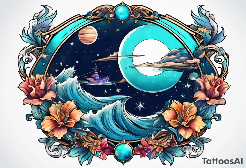 Neptune planet tattoo idea