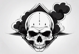 skull with smoke coming from the bottom tattoo idea