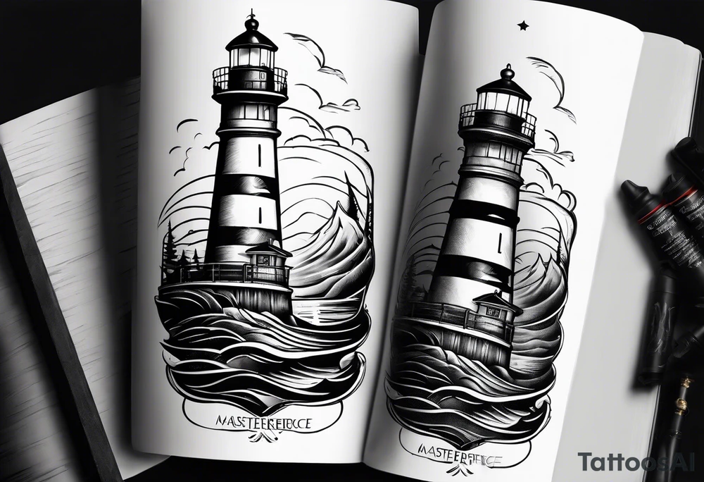 lighthouse shining light onto open book to wrap around forearm tattoo idea lighthouse shining light onto open book to wrap around forearm tattoo idea
