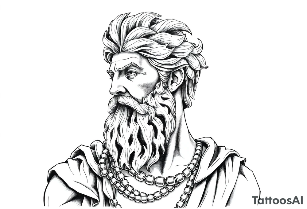 GREEK GOD LOOKING OVER HIS EMPIRE tattoo idea