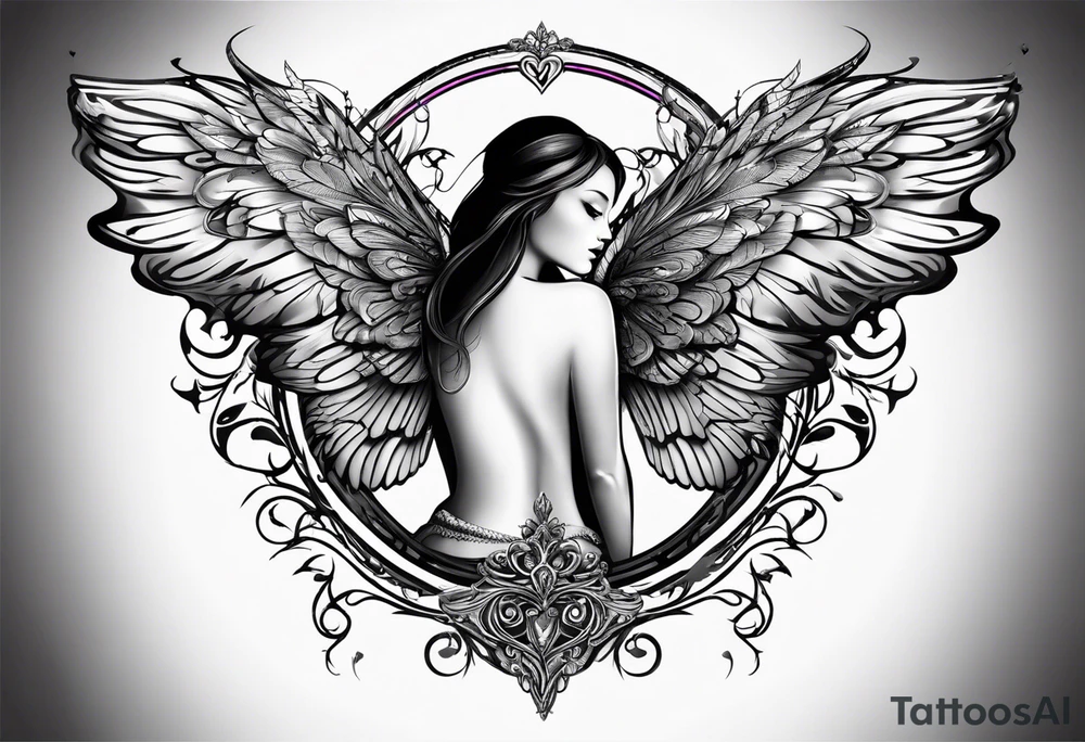 Angel wings and butterfly with your wings were ready but my heart was mot tattoo idea