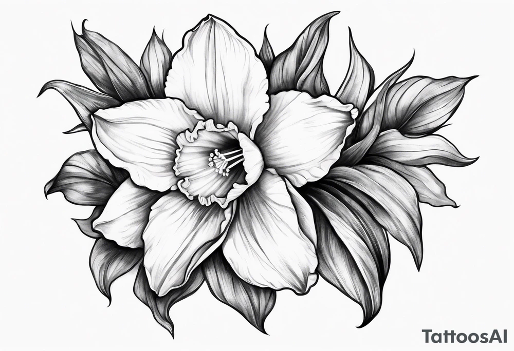Daffodil birth flower chain tattoo idea