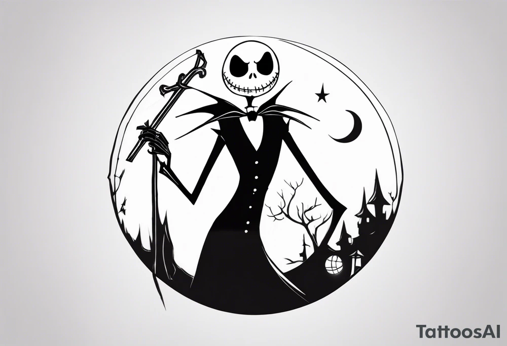 Jack Skellington with 07/06/2023 tattoo idea
