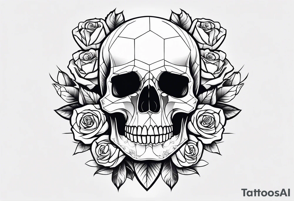 skull and roses tattoo idea