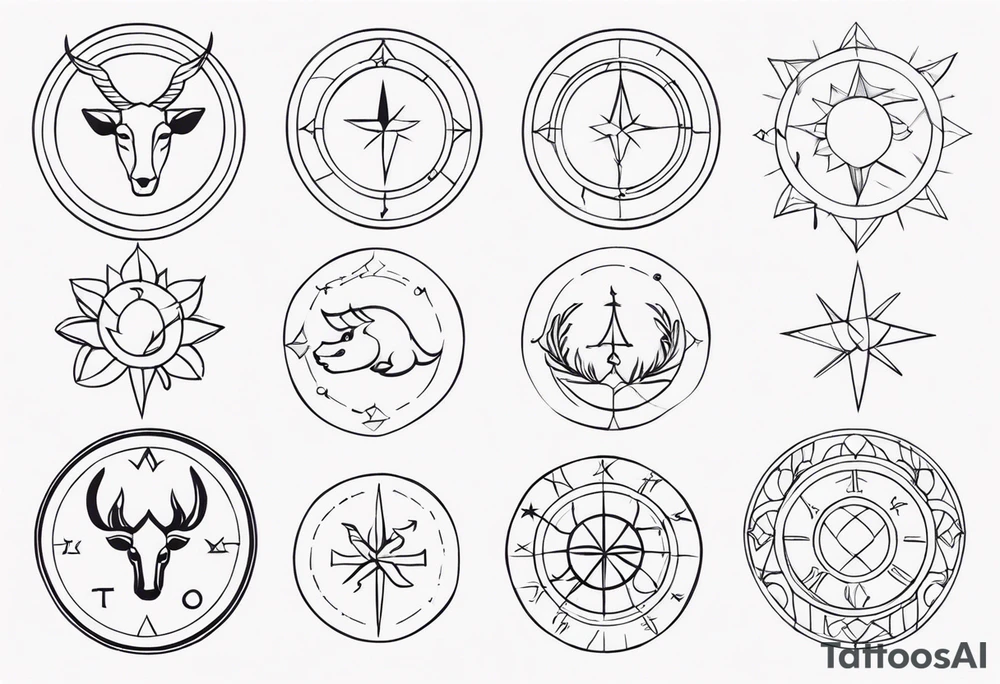 zodiac symbols tattoo idea