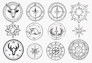 zodiac symbols tattoo idea