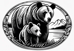 Momma bear and teen cub tattoo idea